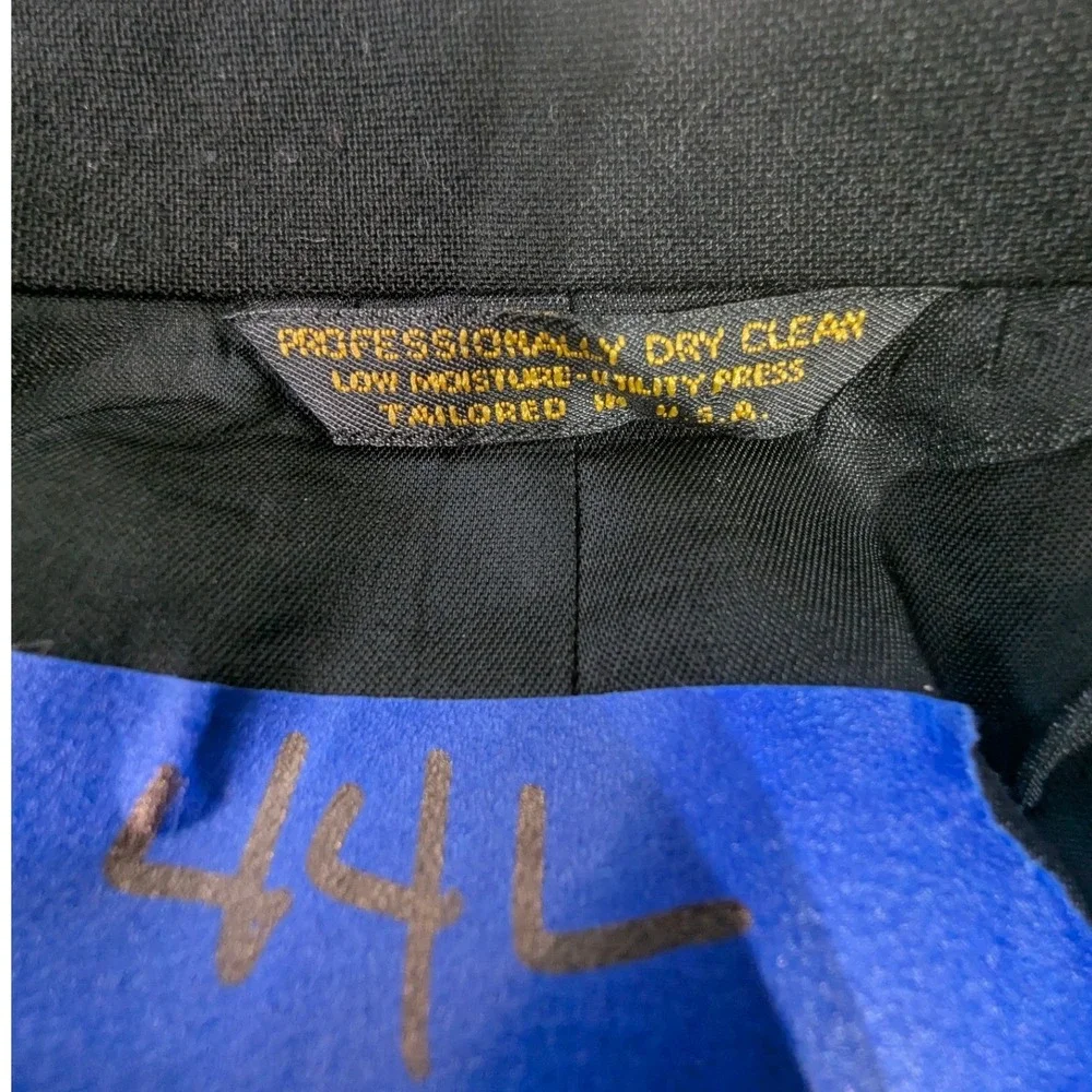 Vintage Black Wool Tuxedo Suit Set 44L Peak Lapel‎ USA